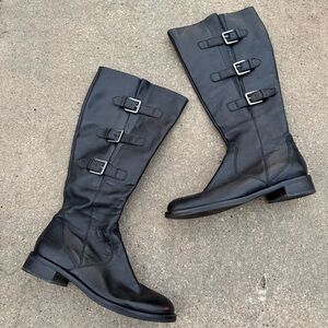 Exco‎ Hobart Black Tall Knee High Leather Riding Boots Size 8 Equestrian Fall